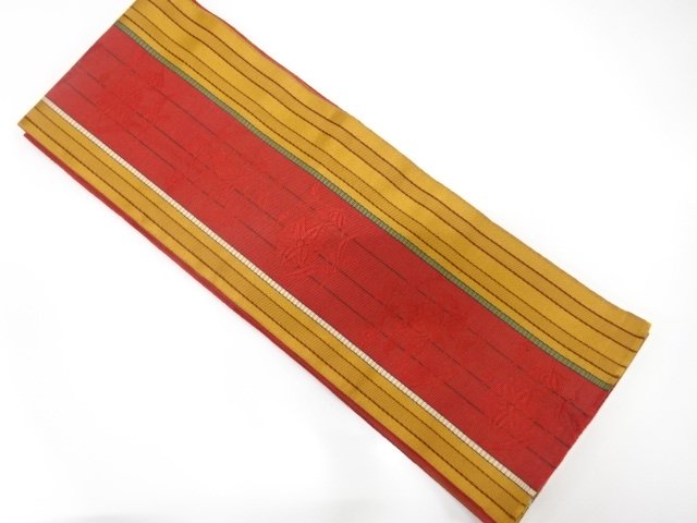 JAPANESE KIMONO / HANHABA OBI / CHIKUZEN HAKATA / WOVEN FLOWER 